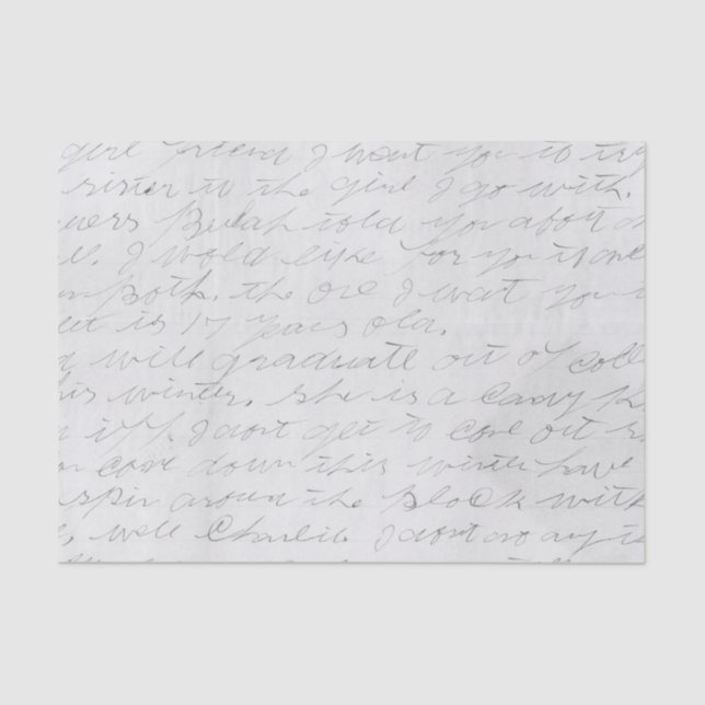 Papel De Seda Letra Cursiva manuscrita (Frente )