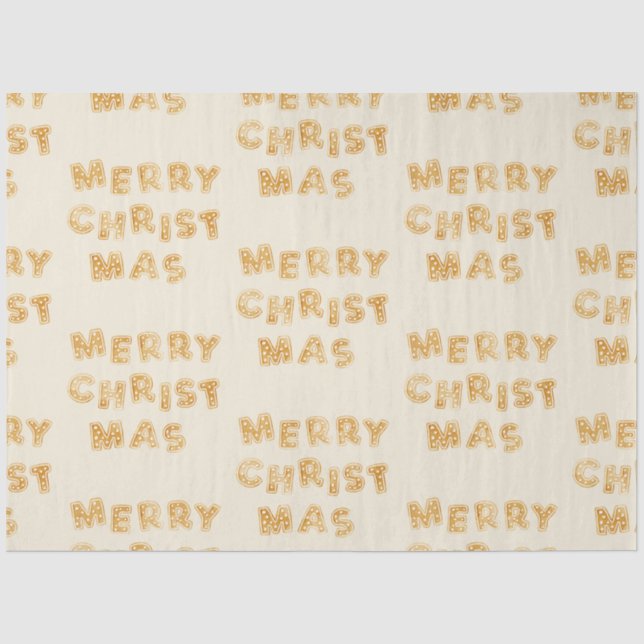 Papel De Seda Letra de biscoitos de pão de Natal feliz (Frente )