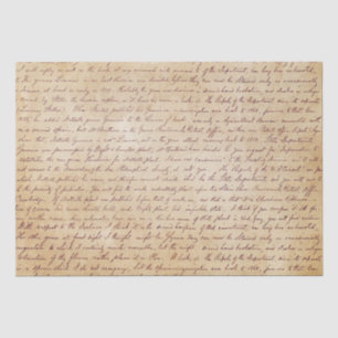 Papel De Seda Letra Escrita Manuscrita em Vintage Elegante