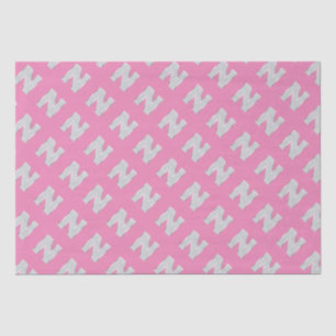 Papel De Seda Letra Prateada Rosa N