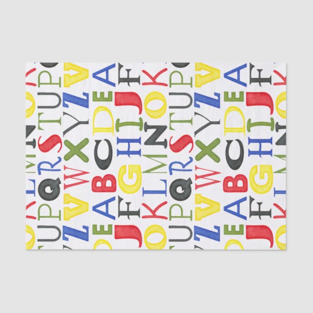 Papel De Seda Letras de cor brilhante por Megan Meagher (Frente )