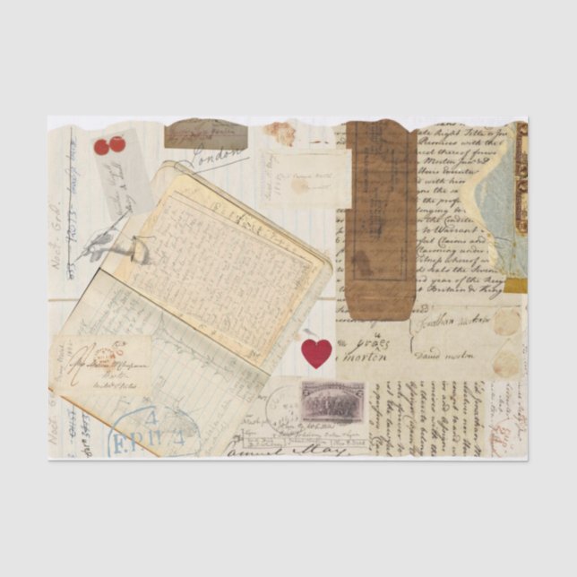 Papel De Seda Letras e Diários Manuscritos Antigos (Frente )