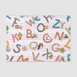 Papel De Seda Letras & gráficos do divertimento do alfabeto