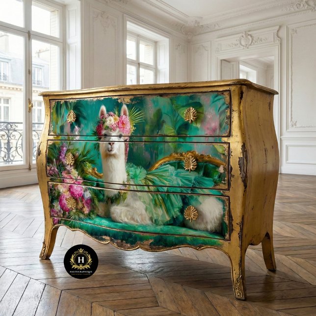 Papel De Seda Lhama Caprichosa em Tutu Verde Decoupage (Criador carregado)