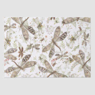 Papel De Seda Libélulas da colagem da natureza