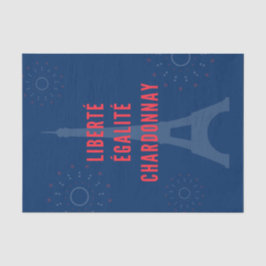 Papel De Seda Liberté Égalité Chardonnay Engraçado Torre Eiffel