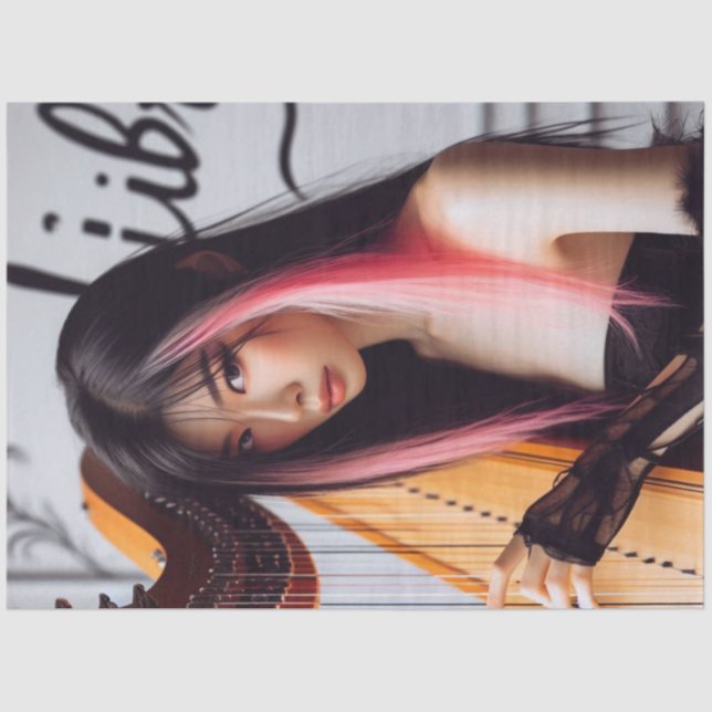 Papel De Seda Libra Zodiac Musico Harp (Frente )