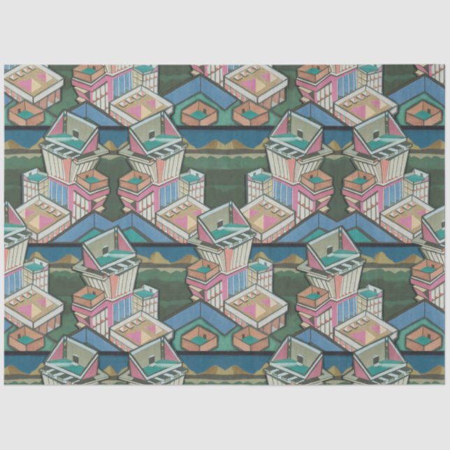 Papel De Seda Licorice atribui colagem 3D no suede (Frente )