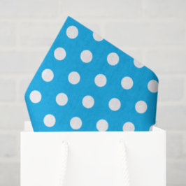 Papel De Seda Light Blue and White Polka Dots 