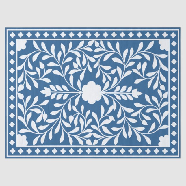Papel De Seda Lighter Blue Traditional Bone Inlay Decoupage  (Frente )