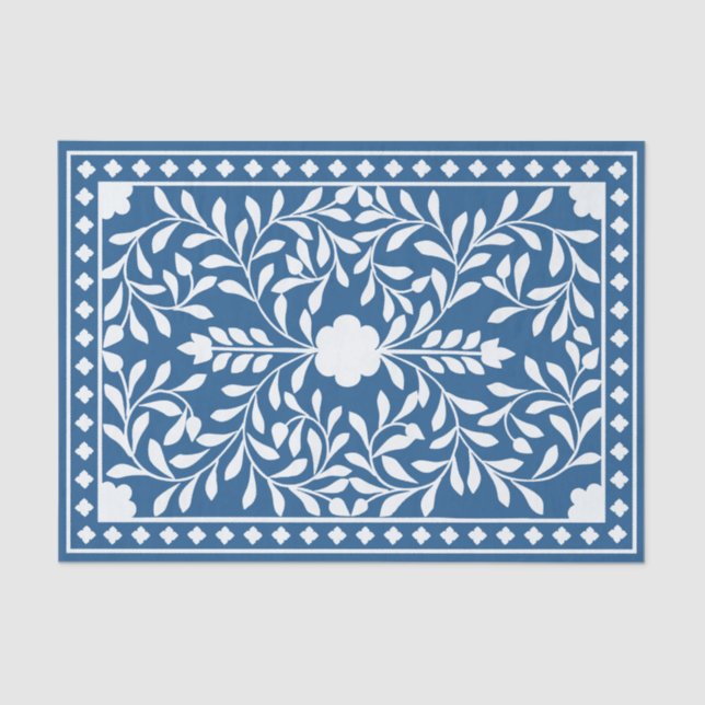 Papel De Seda Lighter Blue Traditional Bone Inlay Decoupage  (Frente )
