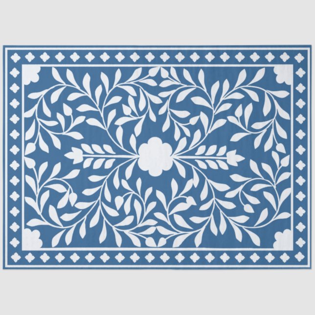 Papel De Seda Lighter Blue Traditional Bone Inlay Decoupage (Frente )