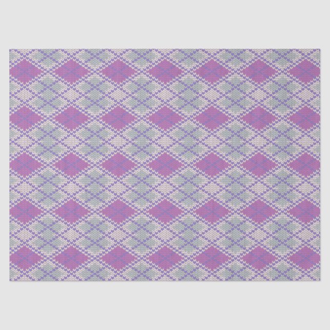Papel De Seda LILAC ARGYLE KNIT - Tecido (Frente )