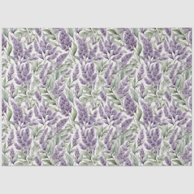 Papel De Seda Lilac e Sage - desacoplamento floral (Frente )