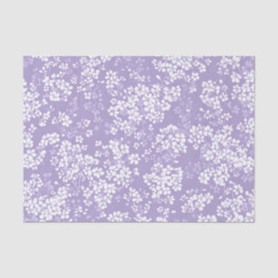 Papel De Seda Lilás Branco Ditsy Pastel Boho 70s Vintage Floral