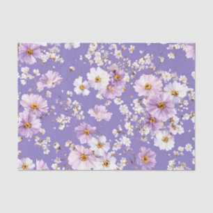 Papel De Seda Lilás Branco Ditsy Pastel Boho Anos 70 Vintage Flo