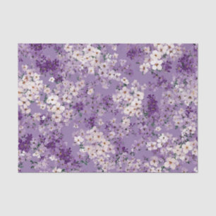 Papel De Seda Lilás Branco Ditsy Pastel Boho Anos 70 Vintage Flo