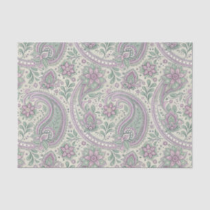Papel De Seda Lilás Floral Paisley Vintage