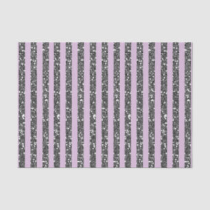 Papel De Seda Lilás Lavanda Roxo Prateado Brilho Listras Festa