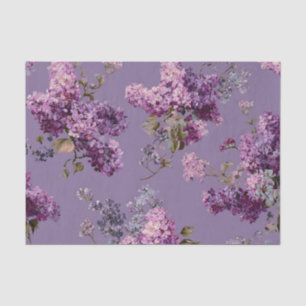 Papel De Seda Lilás Rústico Ousado Vintage Boho Floral