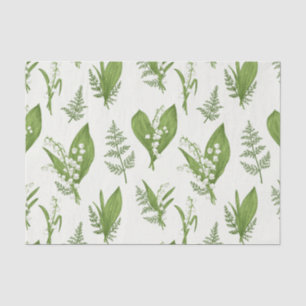 Papel De Seda Lily of Valley Flowers and Leaves Botanical