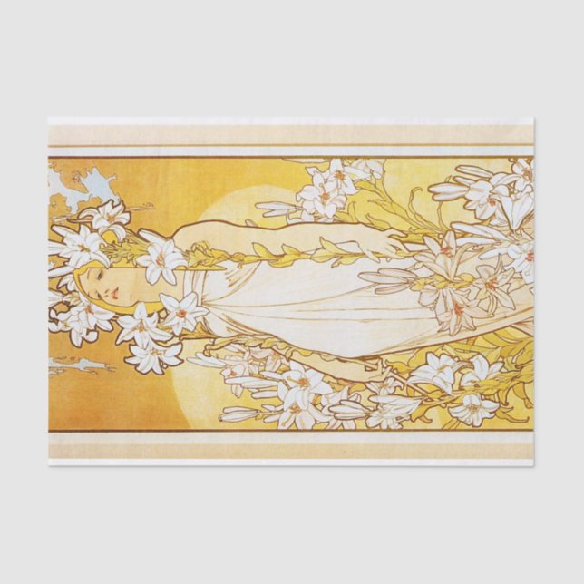 Papel De Seda Lily por Alphonse Mucha (Frente )