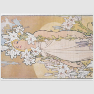 Papel De Seda Lily (Quatro Flores), Alphonse Mucha