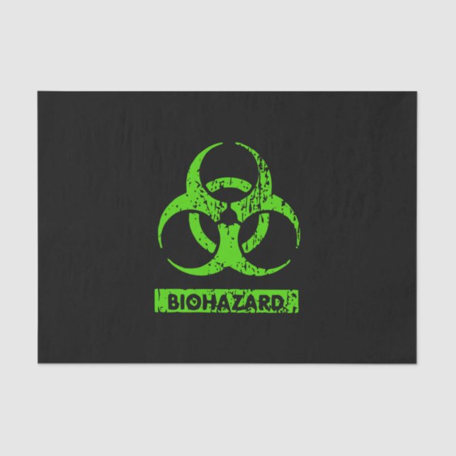 Papel De Seda Limão Neon Green BioHazard Chemicals Graphic (Frente )