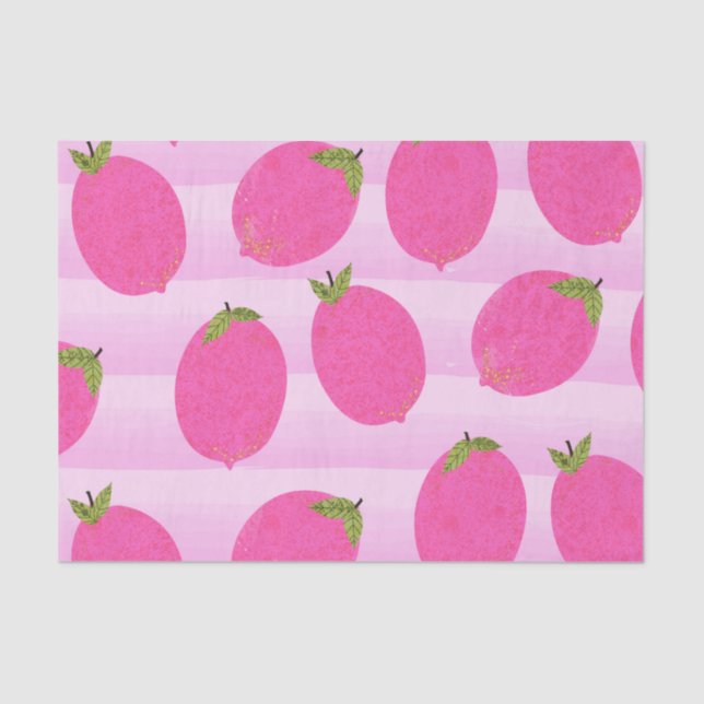 Papel De Seda Limões cor-de-rosa Lemonade Fruta de Verão (Frente )