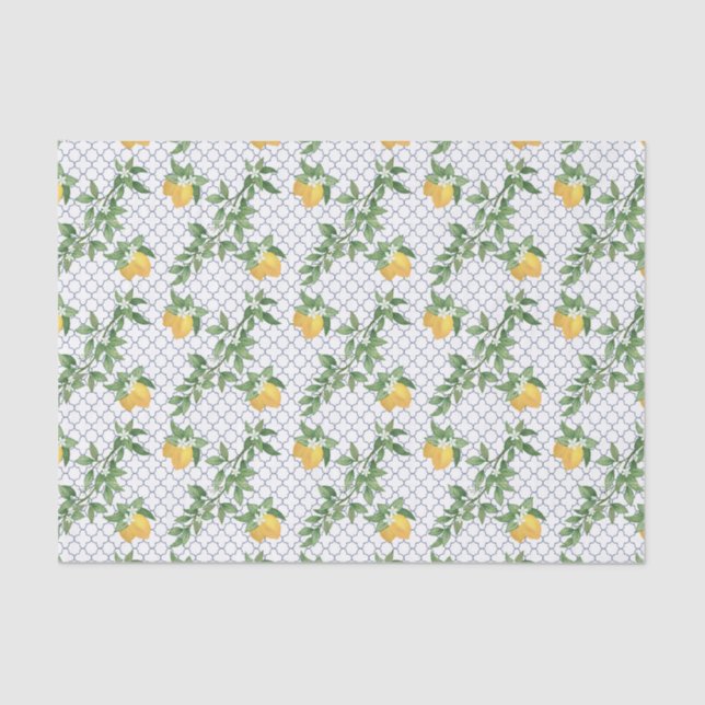 Papel De Seda Limões deixam Azulejos brancos Fruta botânica (Frente )