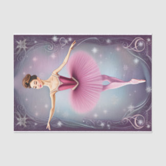 Papel De Seda Linda Brunette Ballerina Púrpura Rosa