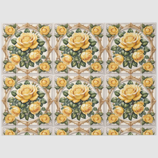 Papel De Seda Linda coleção de rosas amarelas da Trendência (Frente )