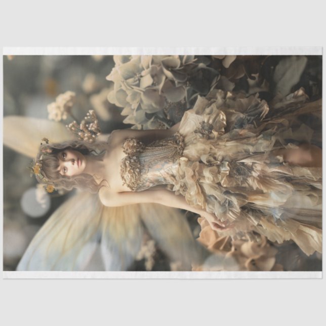 Papel De Seda Linda Fada, Jardim ÉtrICO, Arte Retrato (Frente )