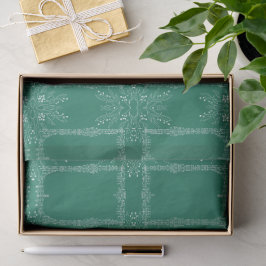 Papel De Seda Linda Flor Verde Menta