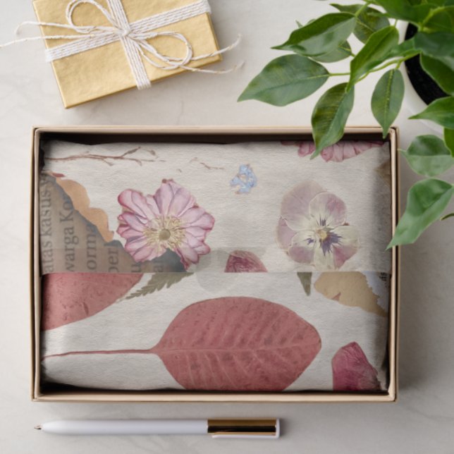 Papel De Seda Linda Floral Pressa (Presente)