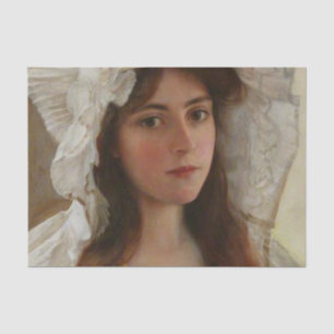 Papel De Seda Linda jovem senhora por Albert Lynch, arte vintage