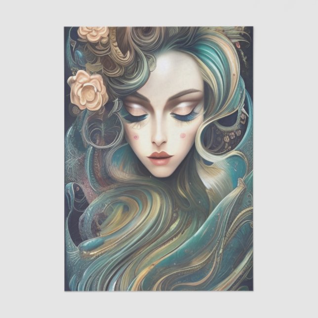 Papel De Seda Linda Mulher Fantasia (Frente )