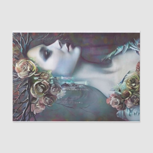 Papel De Seda Linda Mulher Gótica (Frente )