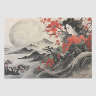 Papel De Seda Linda Vintage Arte Asiática Inspirada