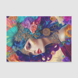 Papel De Seda Linda Vintage Women DecoupagePapel Tecido de 10 lb