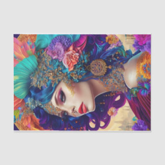 Papel De Seda Linda Vintage Women DecoupagePapel Tecido de 10 lb