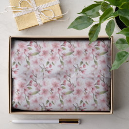 Papel De Seda Lindas Flores de Cerejeira Rosa no Chá de Noiva