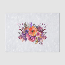 Papel De Seda Lindas Flores de Jardim em Aquarela Decoupage