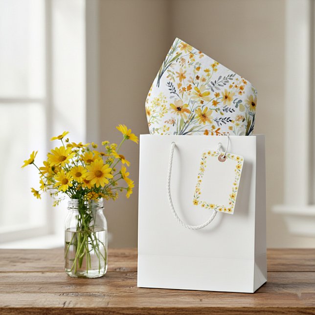Papel De Seda Lindas flores silvestres amarelas da primavera (Criador carregado)