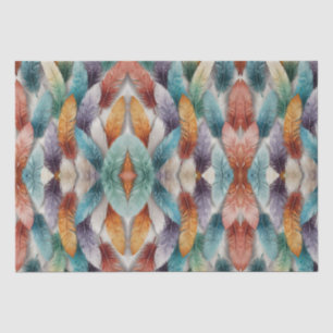 Papel De Seda Lindas penas de cristal de gelo multicolorido