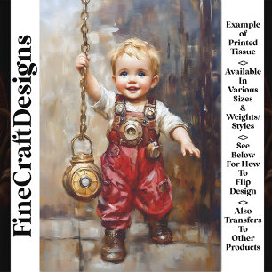 Papel De Seda Lindas Vestes Vermelhas Infantil Steampunk X9 Deco