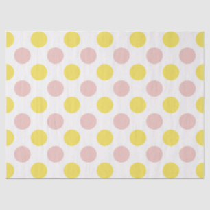 Papel De Seda Lindo Amarelo e Rosa com Bolinhas
