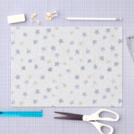 Papel De Seda Lindo Aniversário de Flores de Creme Azul