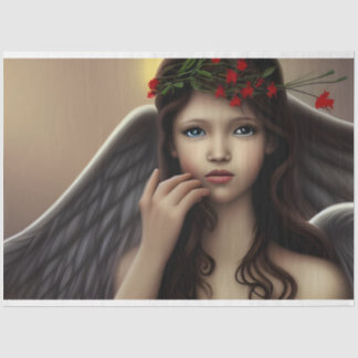 Papel De Seda Lindo Anjo de Natal Vintage em Decoupage 