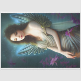 Papel De Seda Lindo Anjo Vintage Flores Desencontradas Decoupage